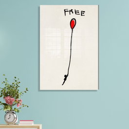 Wallity Cuadro Decorativo Banksy 45 x 65 cm en Vidrio Templado